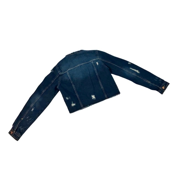 BBJ Los Angeles Distressed Cropped Denim Jacket, Size: M - Picture 4 of 8